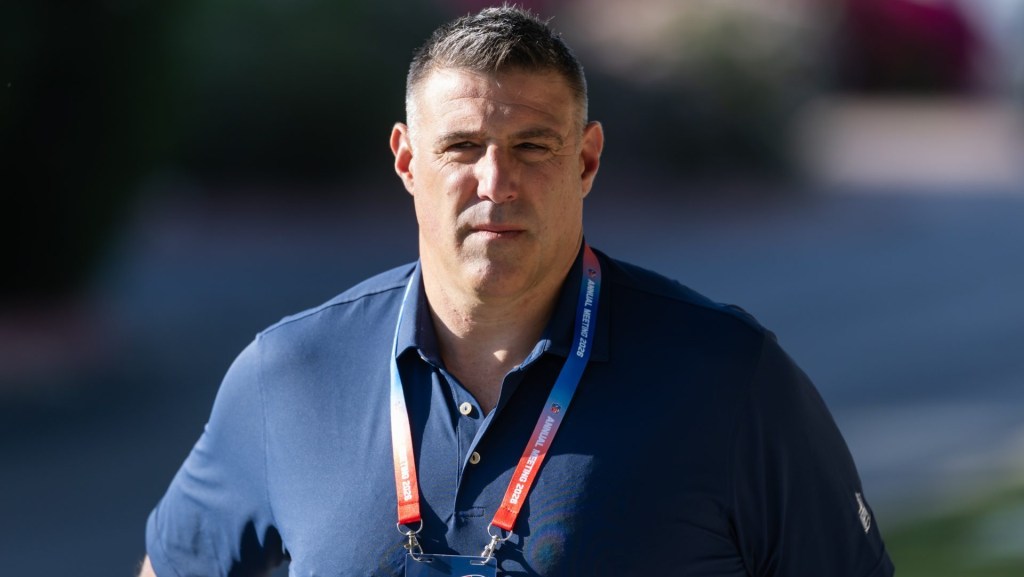 Mar 30, 2026; Phoenix, AZ, USA; New England Patriots head coach Mike Vrabel during the 2026 NFL Annual League Meeting at the Arizona Biltmore. Mandatory Credit: Mark J. Rebilas-Imagn Images