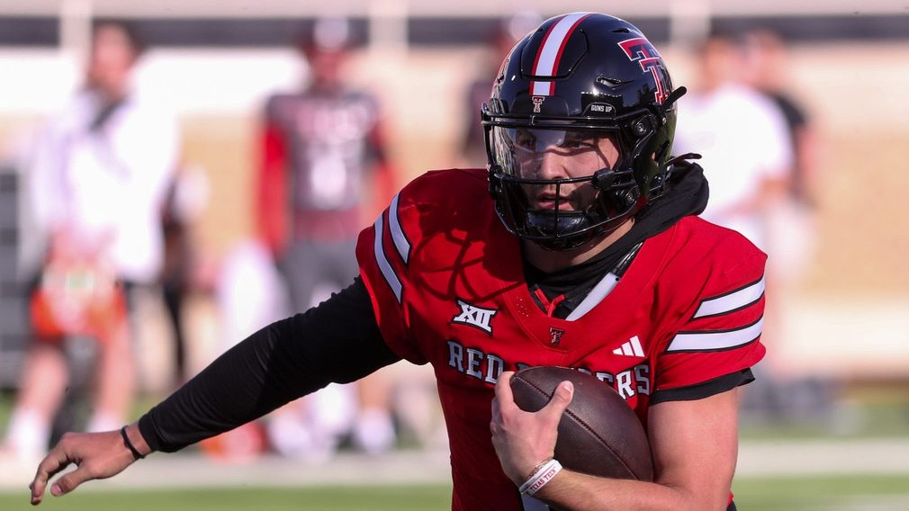 Brendan Sorsby runs with the ball during the Texas Tech football team's spring game, Friday, April 17, 2026, at Jones AT&T Stadium.