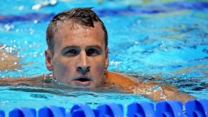 Jun 18, 2021; Omaha, Nebraska, USA; Ryan Lochte after the Men’s 200m Individual Medley Finals during the U.S. Olympic Team Trials Swimming competition at CHI Health Center Omaha. Mandatory Credit: Rob Schumacher-USA TODAY Sports