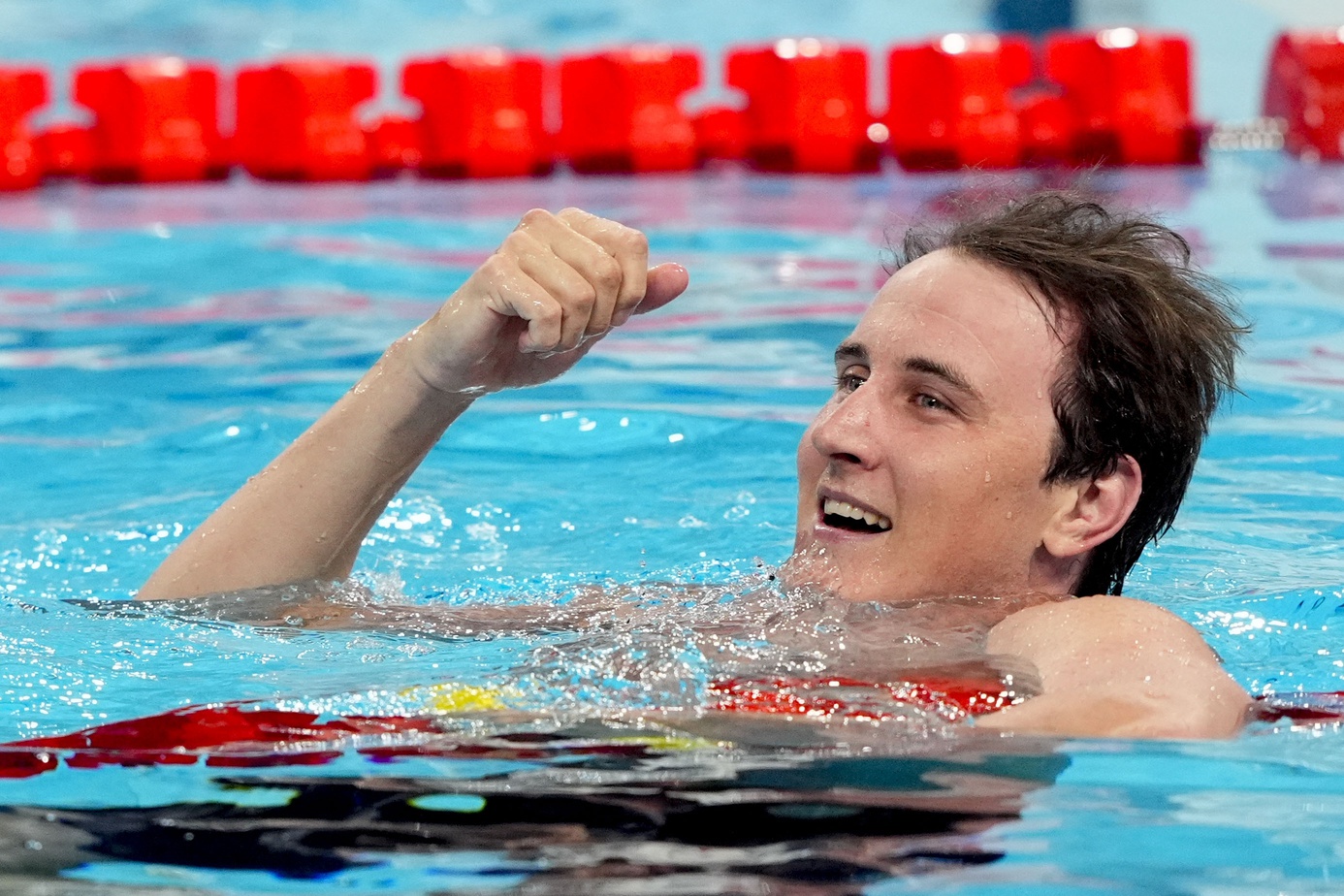 Aug 2, 2024; Nanterre, France; Cameron McEvoy (Australia) in the men’s 50-meter freestyle final during the Paris 2024 Olympic Summer Games at Paris La Défense Arena.