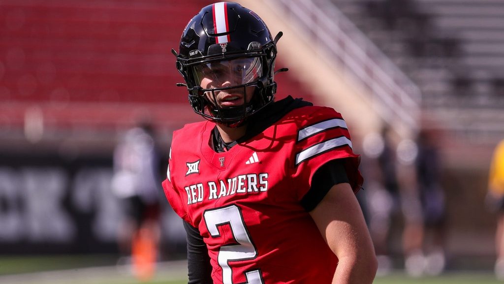 Texas Tech's Brendan Sorsby goes through warmups before the spring football game, Friday, April 17, 2026, at Jones AT&T Stadium.
