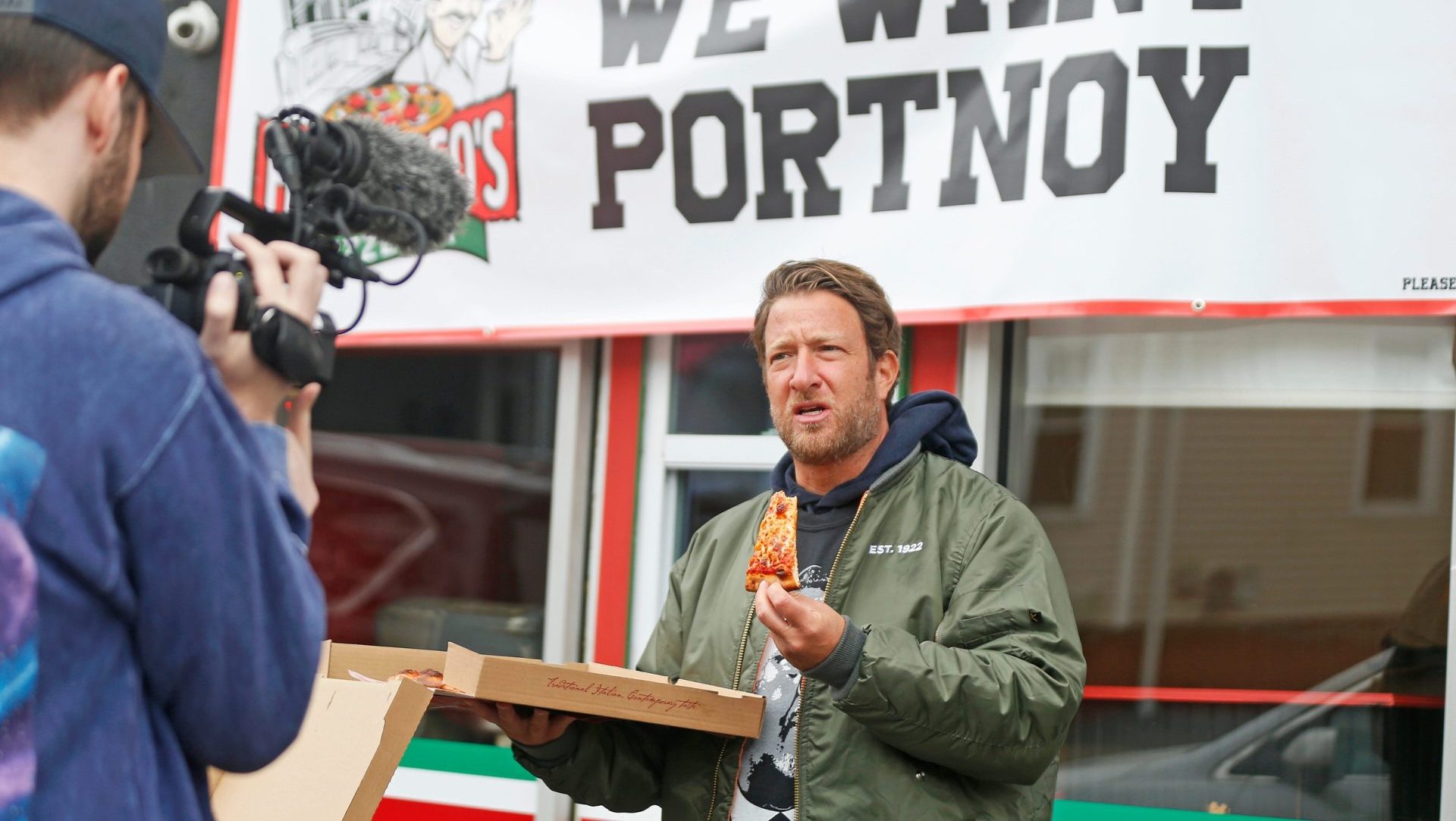 Barstool Sports founder and pizza influencer Dave Portnoy went on a four-shop tour of RI pizza places and stopped at Francesco's on Hope Street after owner Frank Schiavone got Portnoy's attention with some confident signage.