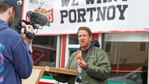 Barstool Sports founder and pizza influencer Dave Portnoy went on a four-shop tour of RI pizza places and stopped at Francesco's on Hope Street after owner Frank Schiavone got Portnoy's attention with some confident signage.