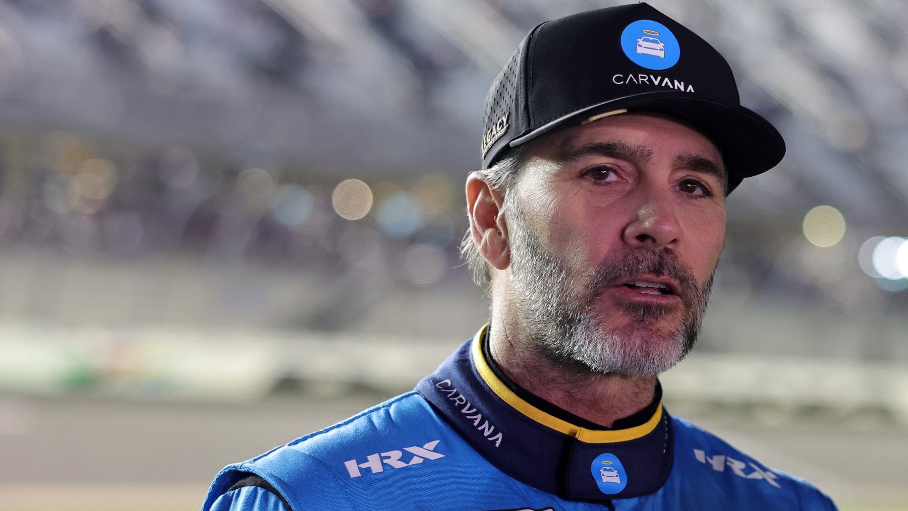Feb 11, 2026; Daytona Beach, Florida, USA; NASCAR Cup Series driver Jimmie Johnson (84) during qualifying for the Daytona 500 at Daytona International Speedway. Mandatory Credit: Mike Dinovo-Imagn Images