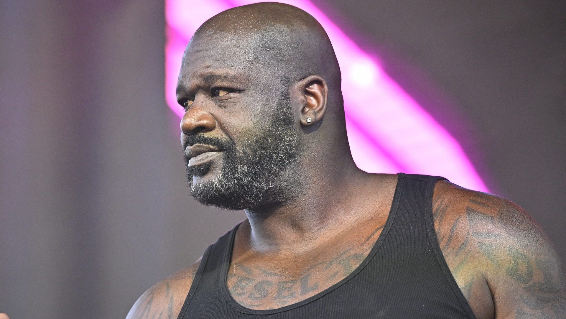 Dec 31, 2025; Arlington, TX, USA; Shaquille O'Neal, also known as DJ Diesel, performs before the 2025 Cotton Bowl and quarterfinal game of the College Football Playoff at AT&T Stadium. Mandatory Credit: Jerome Miron-Imagn Images
