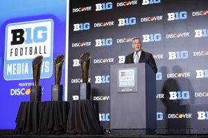 Jul 28, 2026; Chicago, IL, USA; Big Ten Conference Commissioner Tony Petitti speaks during Media Days at Hilton Chicago.