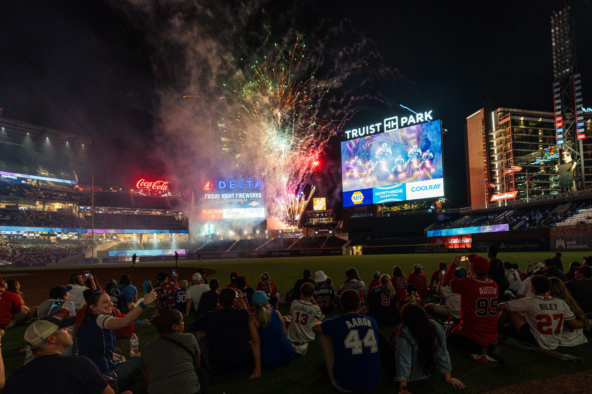 ATLANTA, GA - April 18: Friday Night Fireworks presented by the Georgia Lottery at Truist Park on Friday, April 18, 2025 in Atlanta, Georgia
