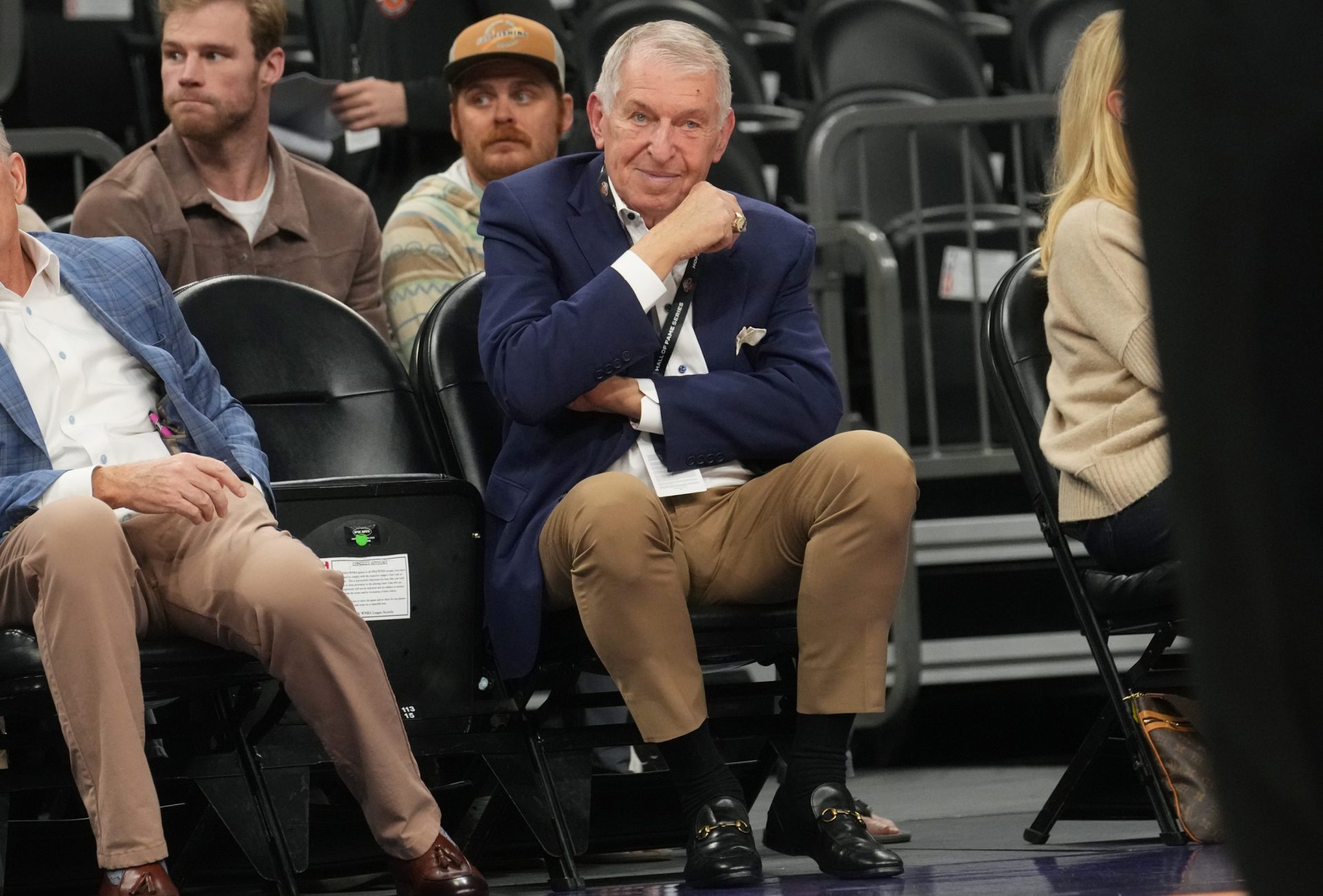 Jerry Colangelo sits courtside as the GCU Lopes play the Oklahoma State Cowboys at Mortgage Matchup Center on Dec. 6, 2025, in Phoenix, Arizona.