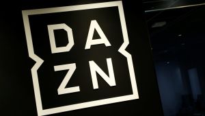 Internet streaming service DAZN's logo is pictured in its office in Tokyo, Japan March 21, 2017. Picture taken on March 21, 2017. REUTERS/Kim Kyung-Hoon