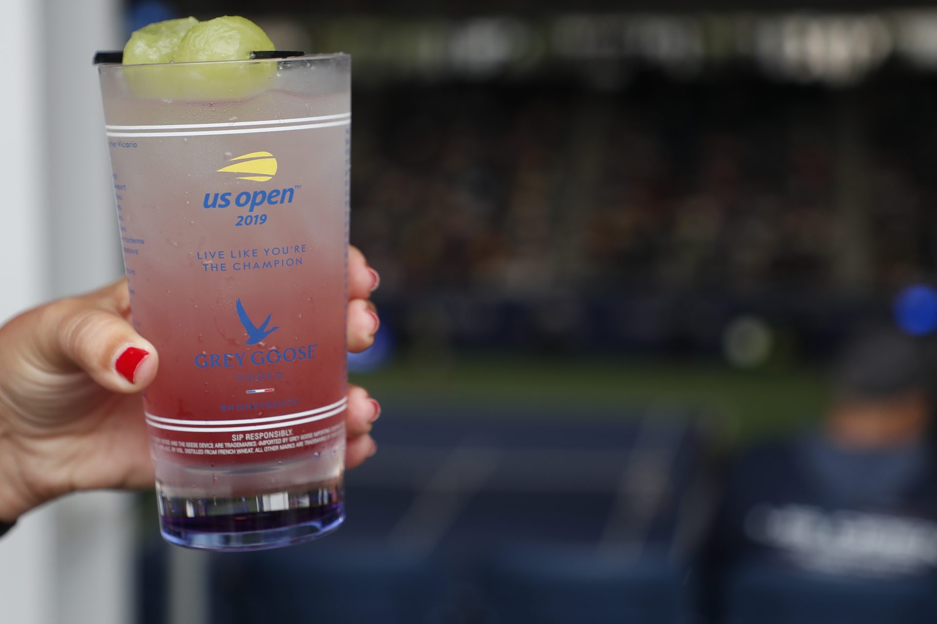 Sep 2, 2019; Flushing, NY, USA; Honey Deuce grey goose signature cocktails for sale on day eight of the 2019 US Open tennis tournament at USTA Billie Jean King National Tennis Center.