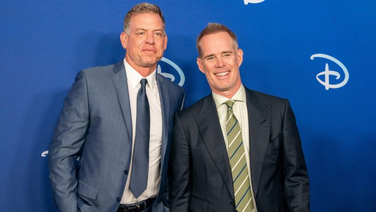 Troy Aikman and Joe Buck arrive at the Disney Upfront 2022 event in New York City, New York, U.S., May 17, 2022. REUTERS/David Dee Delgado