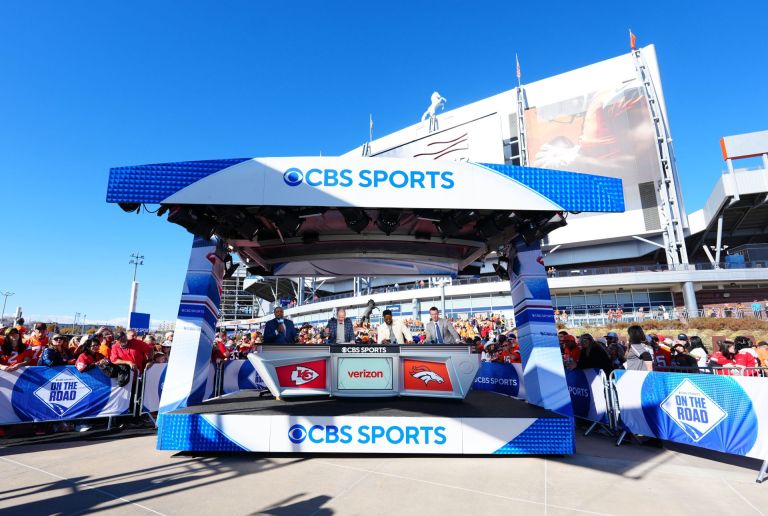 Nov 16, 2025; Denver, Colorado, USA; General view of CBS Sports NFL today broadcast before the game between the Kansas City Chiefs against the Denver Broncos at Empower Field at Mile High.