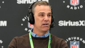 Feb 24, 2026; Indianapolis, IN, USA; NFL Network analyst Daniel Jeremiah on the SiriusXM NFL Radio set at the NFL Scouting Combine at the Indiana Convention Center. Mandatory Credit: Kirby Lee-Imagn Images
