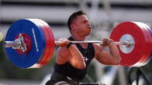 May 24, 2026; Las Vegas, NV, USA; Yoni Andica (COL) during the weightlifting competition at the Enhanced Games at Resorts World Las Vegas. Mandatory Credit: