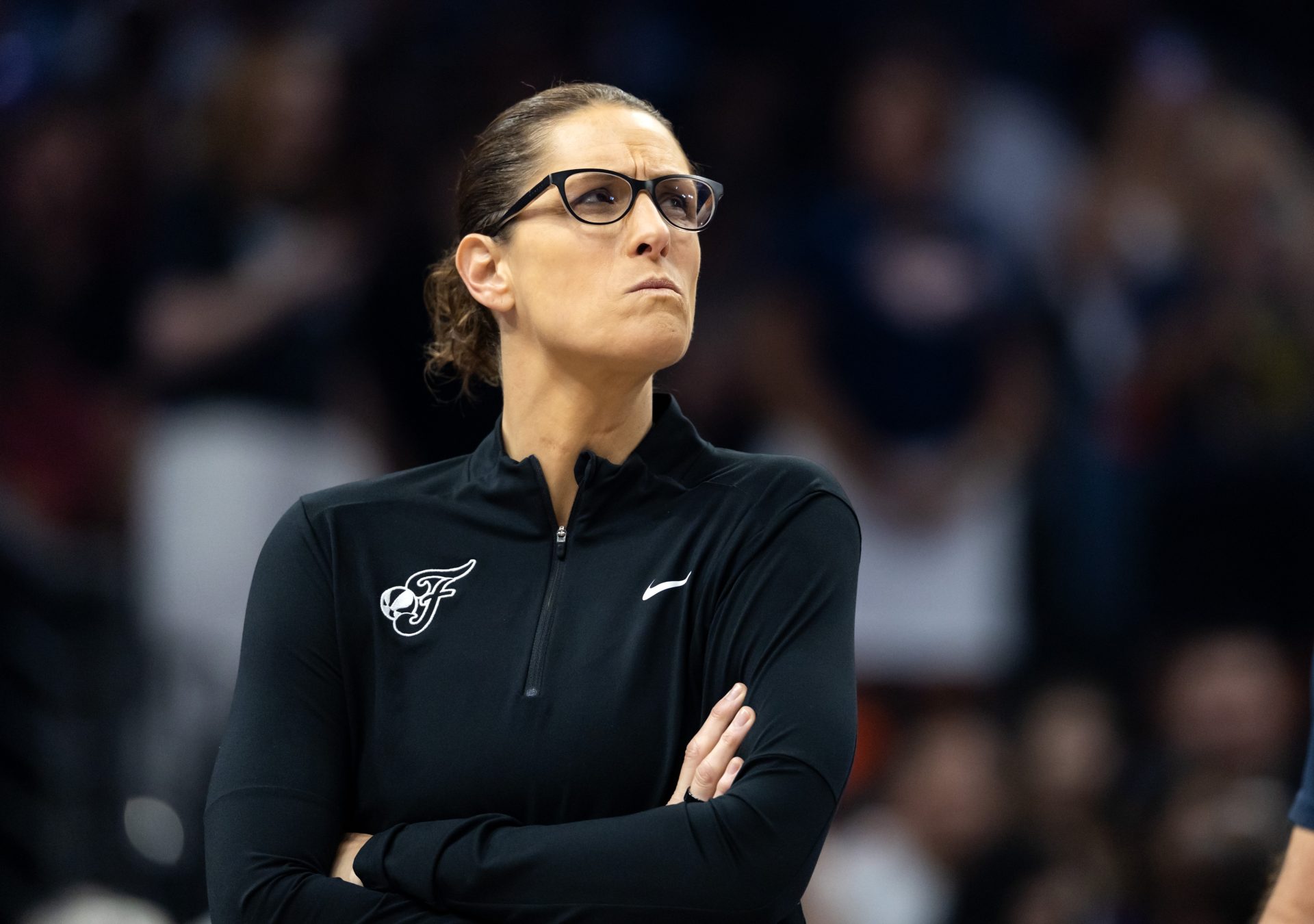 Jul 9, 2026; Phoenix, Arizona, USA; Indiana Fever head coach Stephanie White against the Phoenix Mercury at Mortgage Matchup Center.