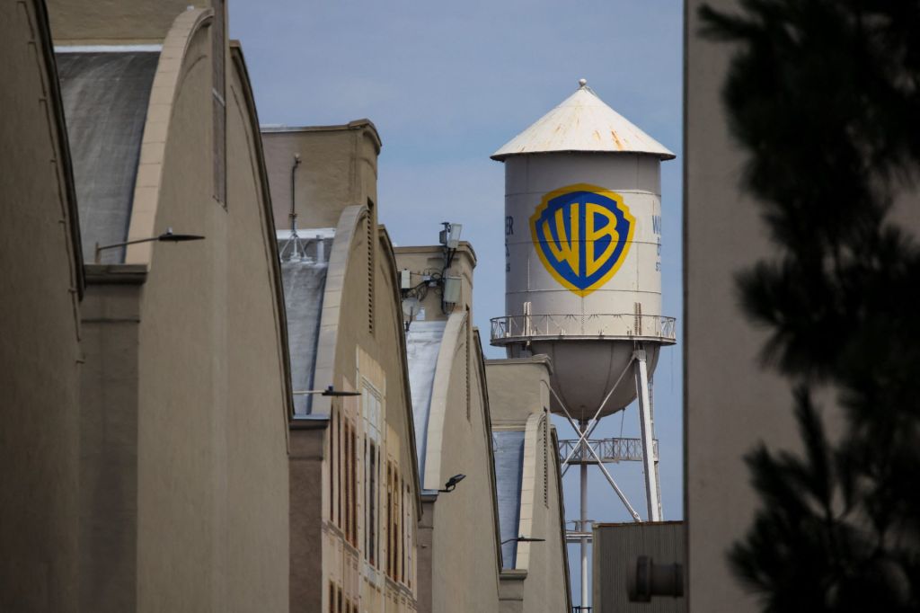 The Warner Bros. Water Tower is pictured at Warner Bros. Studios in Burbank on the day it was announced that California and 11 states are suing to block Paramount's $110 billion acquisition of Warner Bros. Discovery in California, U.S. July 13, 2026.