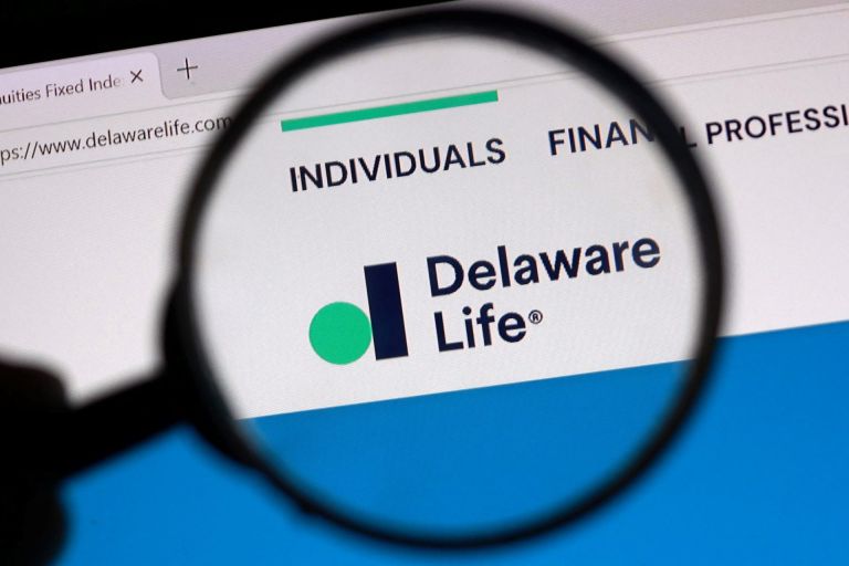 The Delaware Life logo is seen on a web browser in this illustration taken on August 17, 2026.