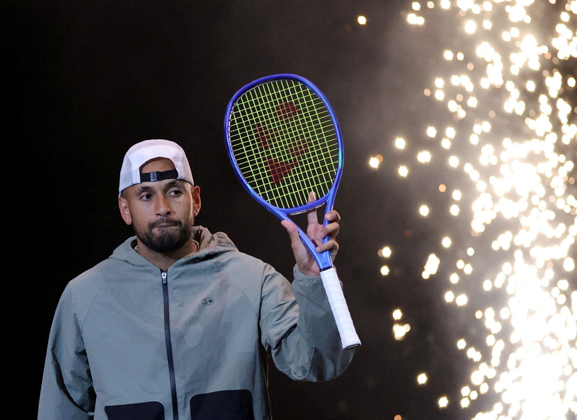FILE PHOTO: Tennis - 'Battle of the Sexes' - Nick Kyrgios v Aryna Sabalenka - Coca-Cola Arena, Dubai, United Arab Emirates - December 28, 2025 Australia's Nick Kyrgios before the match