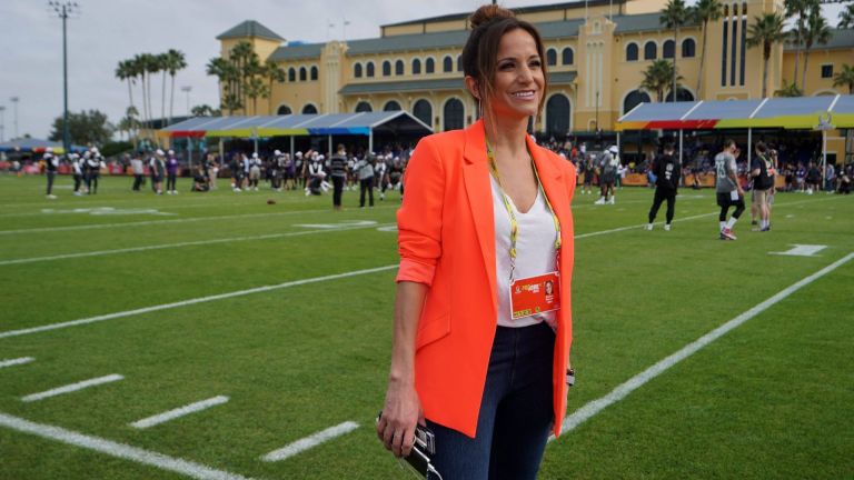 Jan 23, 2020; Kissimmee, Florida, USA; ESPN NFL Countdown analyst Dianna Russini poses during AFC practice at ESPN Wide World of Sports. Mandatory Credit: Kirby Lee-USA TODAY Sports