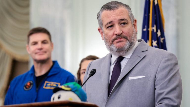 Chairman of the Senate Commerce, Science, and Transportation Committee Senator Ted Cruz (R-TX) speaks during a committee event with the Artemis II crew members on Capitol Hill in Washington, D.C., U.S., May 12, 2026. REUTERS/Kylie Cooper