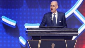 Jun 23, 2026; New York, NY, USA; NBA commissioner Adam Silver during the 2026 NBA draft at Barclays Center. Mandatory Credit: Brad Penner-Imagn Images