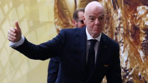 Soccer Football - FIFA World Cup 2026 - Final - Spain v Argentina - New York/New Jersey Stadium, East Rutherford, New Jersey, U.S. - July 19, 2026 FIFA President Gianni Infantino inside the stadium before the match IMAGN IMAGES via Reuters/Mark J Rebilas