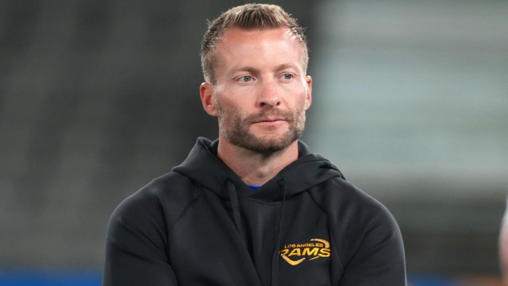Sep 10, 2026; Melbourne, Victoria, Australia; Los Angeles Rams head coach Sean McVay during practice at Marvel Stadium. Mandatory Credit: Kirby Lee-Imagn Images