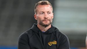 Sep 10, 2026; Melbourne, Victoria, Australia; Los Angeles Rams head coach Sean McVay during practice at Marvel Stadium. Mandatory Credit: Kirby Lee-Imagn Images