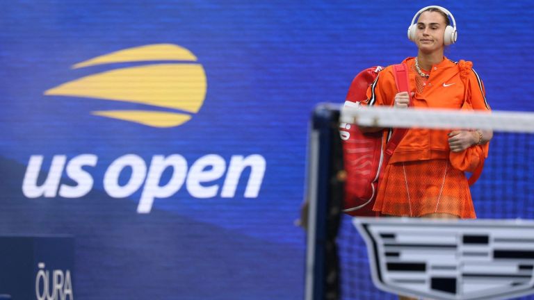Tennis - U.S. Open - Flushing Meadows, New York, United States - September 12, 2026 Belarus' Aryna Sabalenka enters the court ahead of her final match against Kazakhstan's Elena Rybakina IMAGN IMAGES via Reuters/Geoff Burke