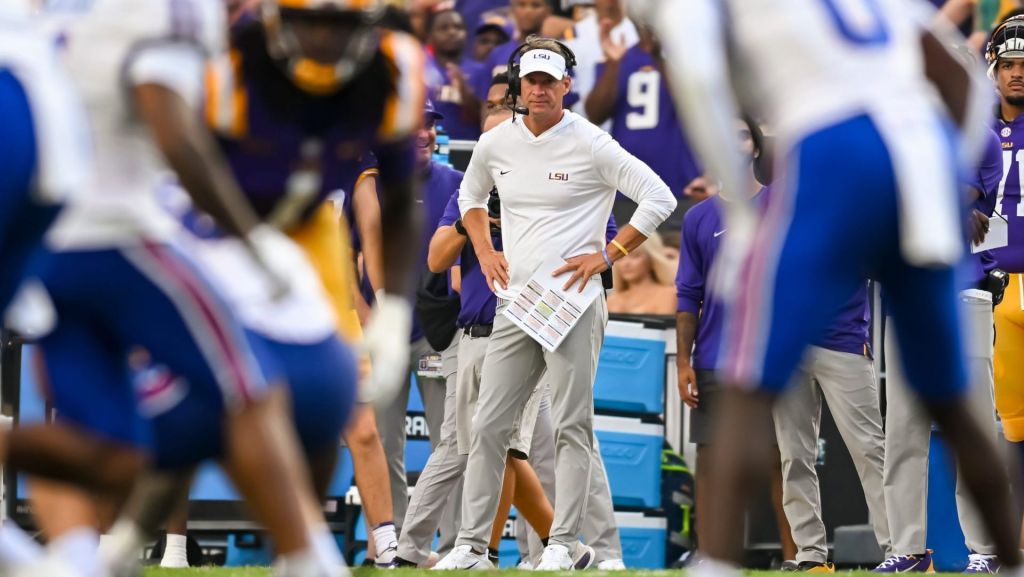 Tigers Head Coach Lane Kiffin, LSU Tigers take on the LA Tech Bulldogs. September 12, 2026; Baton Rouge, Louisiana, USA; at Tiger Stadium.