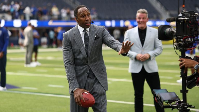 Inglewood, CA - September 21, 2026 - SoFi Stadium: Stephen A. Smith on the field for Monday Night Countdown.