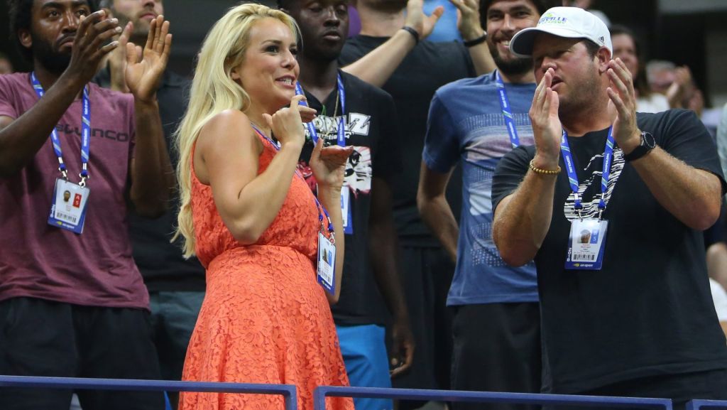 Aug 30, 2018; New York, NY, USA; Television personality Britt McHenry in the stands during a second round match between Novak Djokovic of Serbia and Tennys Sandgren of the United States on day four of the 2018 U.S. Open tennis tournament at USTA Billie Jean King National Tennis Center. Mandatory Credit: Jerry Lai-USA TODAY Sports
