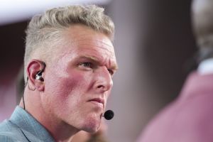Sep 14, 2026; Kansas City, Missouri, USA; Broadcaster Pat McAfee prior to a game between the Kansas City Chiefs and the Denver Broncos at Arrowhead Stadium.