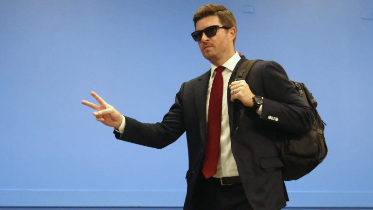 Oct 5, 2026; Pittsburgh, Pennsylvania, USA; Pittsburgh Penguins general manager Kyle Dubas arrives at the arena before the Penguins host the Winnipeg Jets at PPG Paints Arena